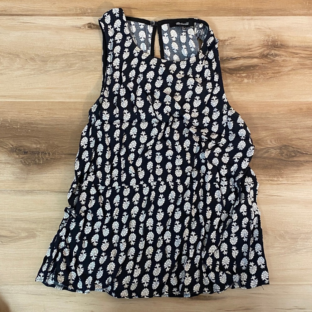 Madewell Sleeveless Top Floral‎ Print Tiered Ruffle Tank Blouse XS